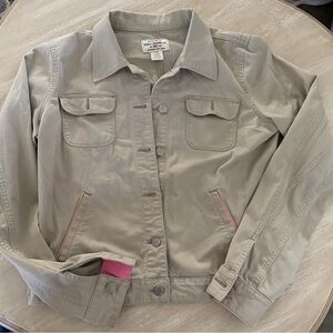 Ralph Lauren Women's Utility Jacket in Tan with Pink Accents